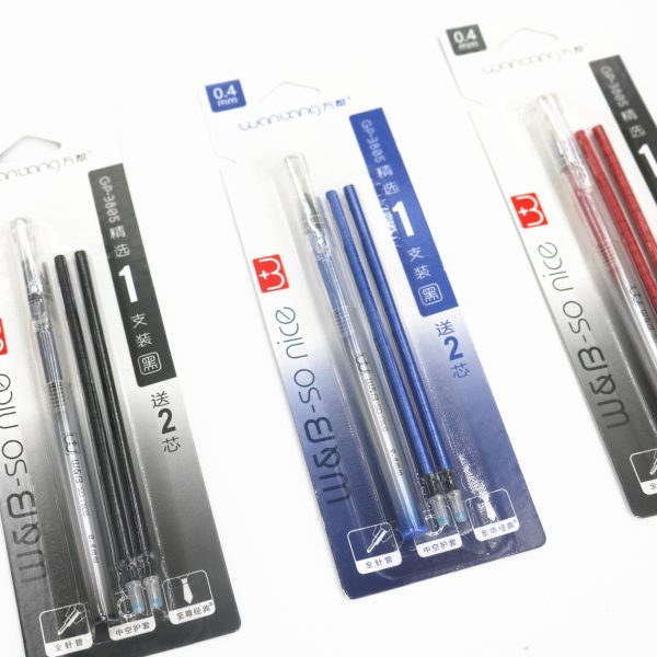 gel pen 0.4mm，1 pen, 2 refills,