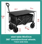 Large folding camping trailer， capacity 150 liters，load capacity 150kg