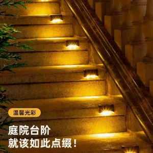 Solar step lights, waterproof wall lights, railing stairs step lights