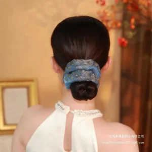 Perthia series 、 vintage plaid sausage ring 、 double-layer organza full-diamond pleated hair tie