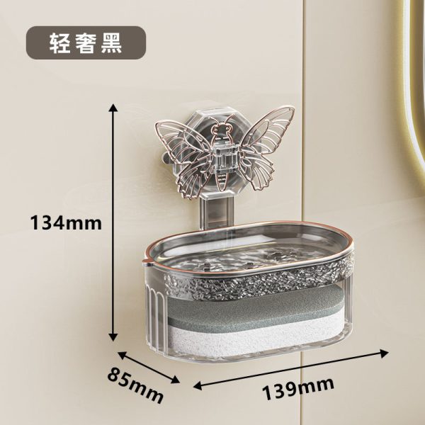 Butterfly suction cup soap holder  、 no hole punching and draining soap box wall-mounted 、 soap box does not accumulate water 、light luxury soap box [Product Snapshot]