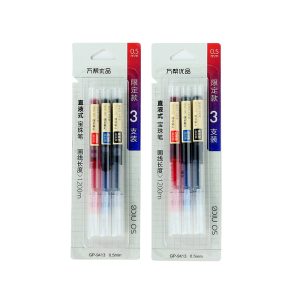 Gel roller pen, 0.5mm tip ，Three color combination pack