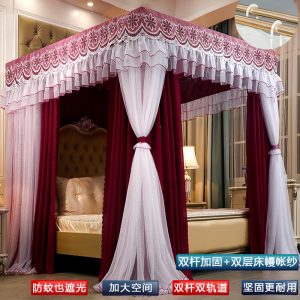 Floor Bed Curtains Palace-style bunk bed curtains Thickened blackout anti-mosquito