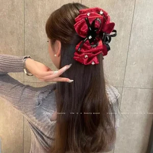 Persia series 、 fabric diamond-encrusted butterfly clips 、 fashionable 、 sweet and versatile shark clip hair accessories