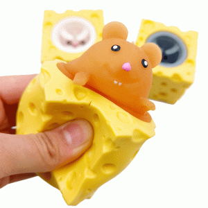 Pinch Le Stress Relief Mouse, Cheese Squirrel Cup Stress Relief Toy