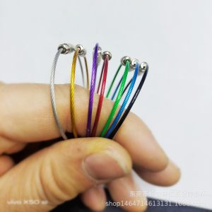 2.0mm color rubber-coated steel wire ring 、 soft key ring