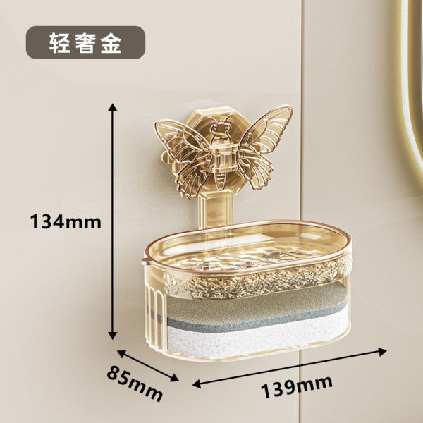 Butterfly suction cup soap holder  、 no hole punching and draining soap box wall-mounted 、 soap box does not accumulate water 、light luxury soap box [Product Snapshot]