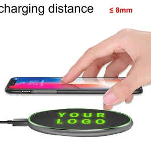 Mobile phone fast charging desktop 15W wireless charger 、 round aluminum alloy 、 customizable LOGO corporate gift