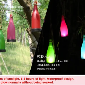 Creative solar wine bottle lights 、 outdoor decorative lights  、 LED styling lights, plastic wine bottles  、 park villa courtyard chandeliers